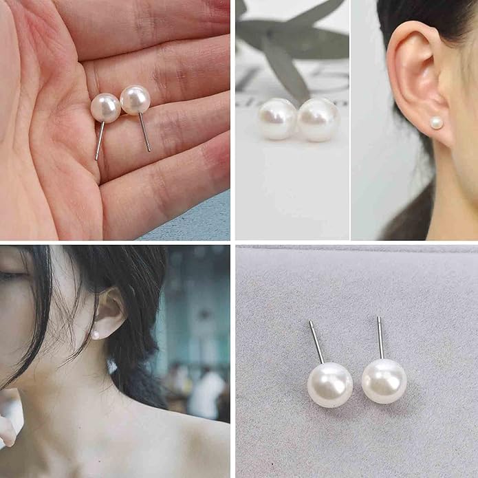 Boho Pearl Studs Earrings Tiny Pearl Earrings Minimalist Earrings Pearl Simple Studs Jewelry for Women Bridesmaid Gifts