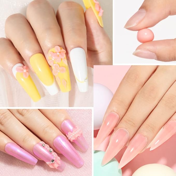 MIZHSE Solid Builder Gel for Nails, Nude Pink Non-Sticky Sculpting Gel, 3D Nail Art Building Carving Modeling Hard Nail Extension Soak Off UV/LED Nail Art Salon Home DIY 15g