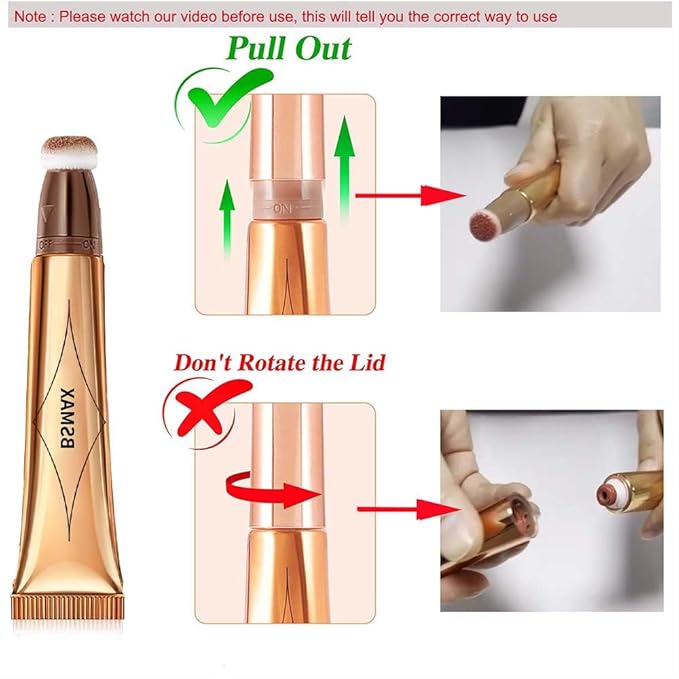 3 Pcs Liquid Contour Beauty Wand Set, Contour & Blush & Highlighter Stick with Cushion Applicator， Attached Easy to Blend, Long Lasting & Smooth Natural Matte Finish (01#03#04)