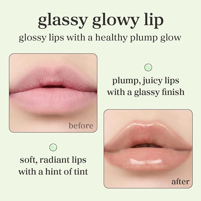 NOONI Korean Lip Oil - Appletea | Long-Lasting, Moisturizing, Plumping, Revitalizing for Dry Lips, Waterproof, No Peel Off, Hydrating, Nourishing Crystal Clear, 0.12 FL Oz