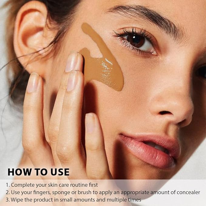Kaely under Eye Concealer Full Coverage,Waterproof Concealer for Dark Circles,Puffiness,Redness,Cream Foundation Eye Brightener Serum,Color corrector de ojeras,Anti Aging,Natural Matte Finish,Dark