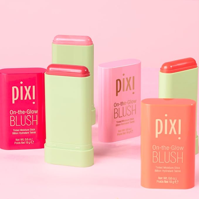 Pixi On-the-Glow Blush - Juicy, Hydrating Tinted Moisture Blush Stick with Ginseng, Aloe Vera & Fruit Extracts, For Cheeks & Lips, 19g / 0.6oz, Paraben-Free