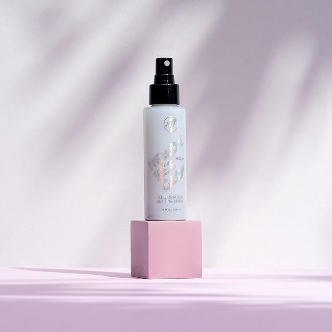 W7 Ready Set Glow Makeup Setting Spray - Shimmer Finish - Long-Lasting, Ultra-Fine Formula (Holo)