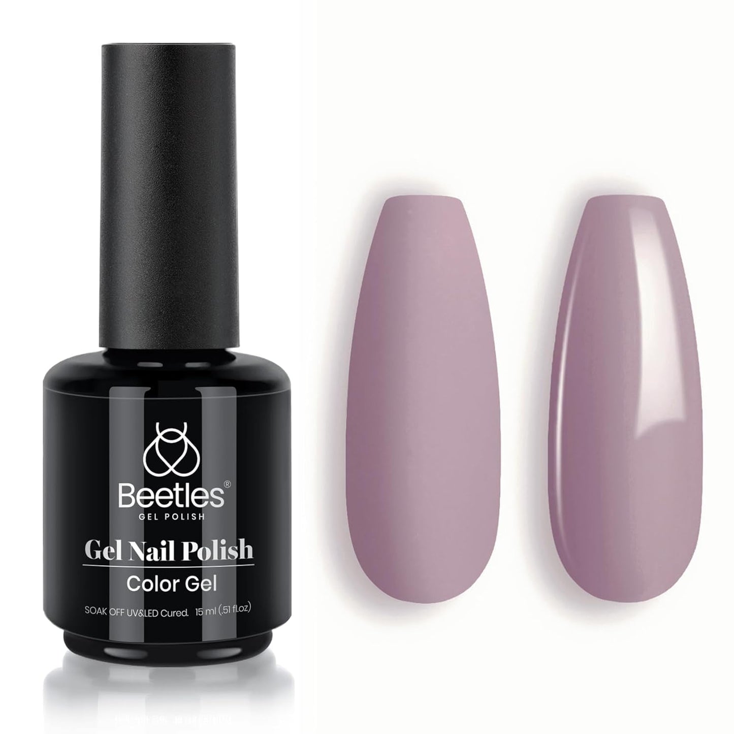 Beetles Grey Gel Nail Polish, 1Pcs 15ml Nude Angelina Grey Purple Gel Polish Soak Off UV LED Lamp Nail Art Salon DIY Design at Home Manicure Gifts for Women