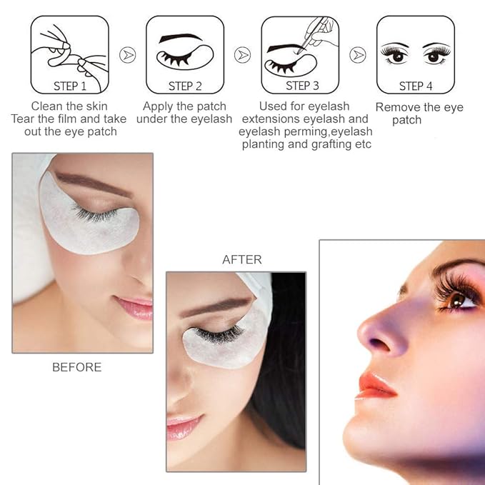 55 Pairs Set, Under Eye Hydrogel Pads, Professional Lint Free Eye Mask Eyelash Extension Gel Patches Kit for Adhesive Lash Beauty Tool (Green)