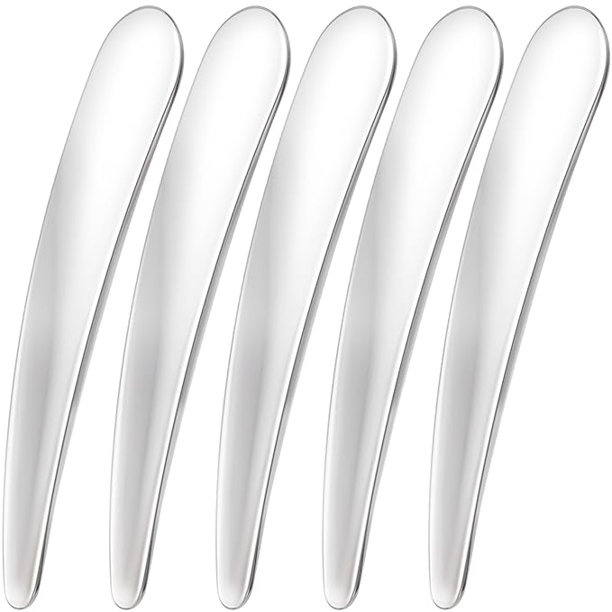 5pcs Mini Metal Cosmetic Makeup Skincare Cream Spatulas Scoop, Cosmetics Spoon Beauty Accessories for Mixing and Sampling Makeup Tools