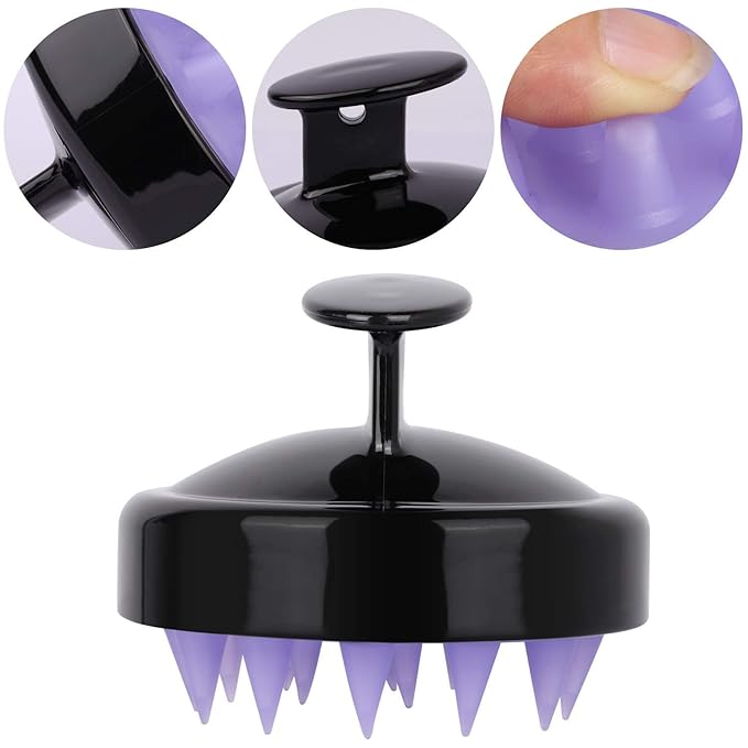 4 Pcs Hair Shampoo Brush Scalp Massager Silicone Scalp Scrubber air Washing Tool for Shower