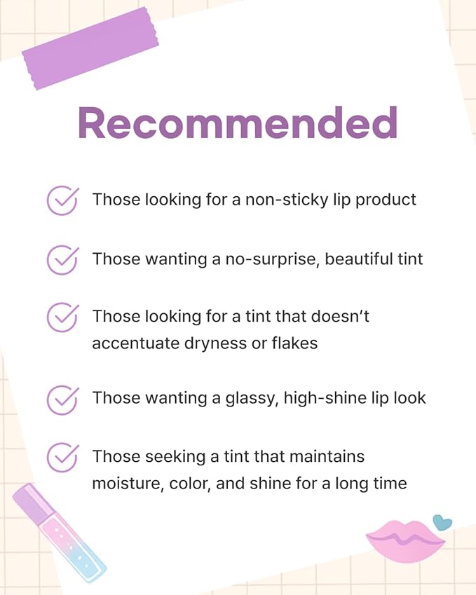 DEARMAY LA PISTE LIP TINT LP05 Starry 0.14 oz. long lasting lip stain with glossy finish and lightweight texture, non sticky, hydrating formula with no flaking and glassy vivid tint, korean makeup