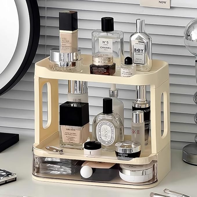 3-Tier Desk Organizers & Dispensers，Mail Holder for Office Desk Organization，Kitchen Spice Rack or Bathroom Countertop Organizer, Gift for Teachers, Classmates, and Friends (Beige)