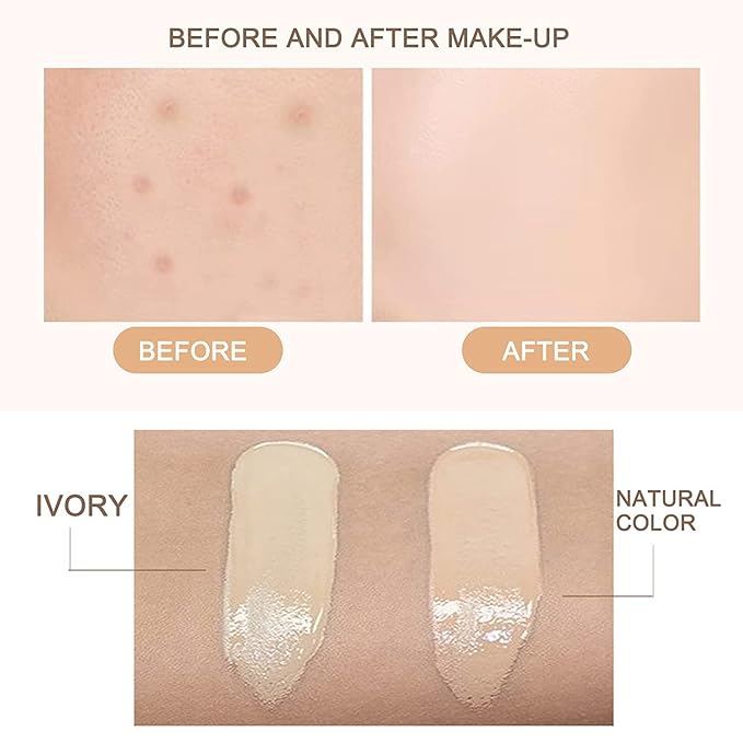 Skin Tone Adjusting CC Cream SPF 50, CC Cream Self Adjusting for Mature Skin, All-In-One Face Sunscreen and Foundation, Pre-makeup Primer Moisturizing Skin Concealer Brightening Skin Tone 30ml - 2 Pcs