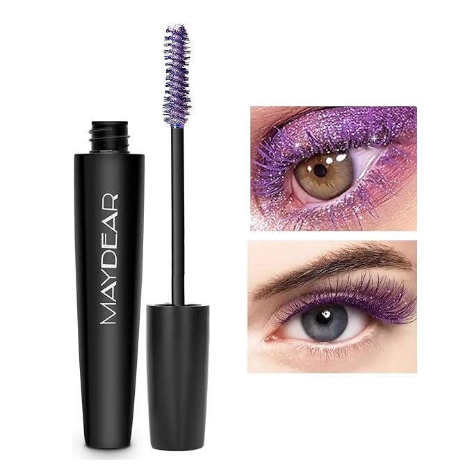 Maydear Chameleon Mascara Color-Changing Mascara for Eyelashes, Multichrome Glitter Lash Makeup, Long-Lasting, Smudge-Proof, Eye-Catching Look for Day & Night