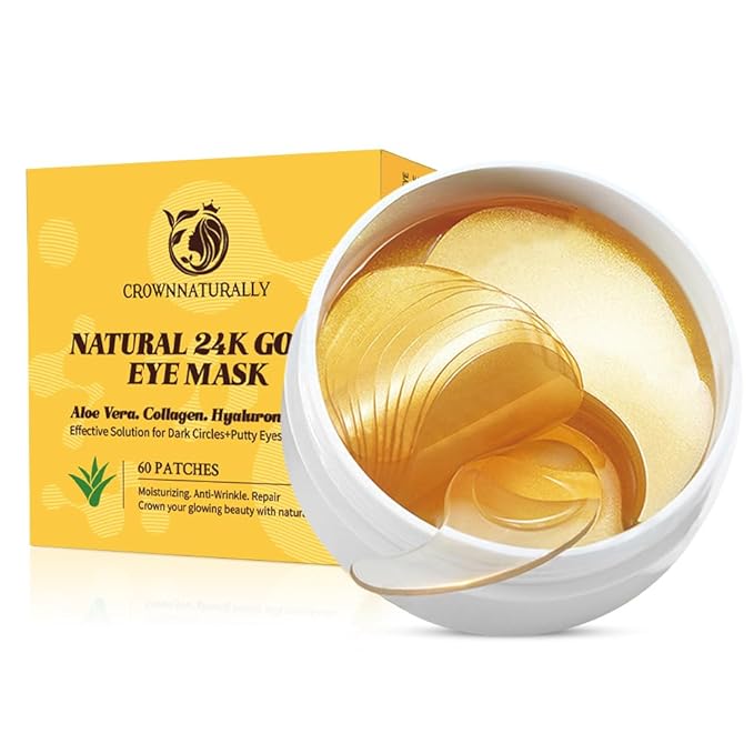 Under Eye Patches with Aloe Vera Natural for Dark Circles and Puffiness, Hyaluronic Acid Eye Mask 60 Pieces Moisturizing Skin Care for Anti-Wrinkle