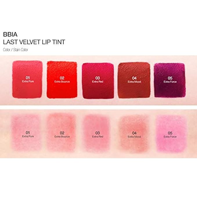 BBIA Last Velvet Lip Tint - Soft & Creamy Matte Finish Lip Stain, Blur Effect with Velvety Texture, Long-Lasting, High Pigment, Lightweight, Non-Drying, Korean Lip Makeup (02 EXTRA BOUNCE)