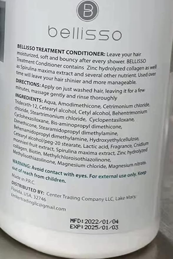 BELLISSO Biotin Conditioner - Sulfate Free Hair Thickening Products for Women and Men - Deep Conditioning Treatment for Dry Damaged Strands