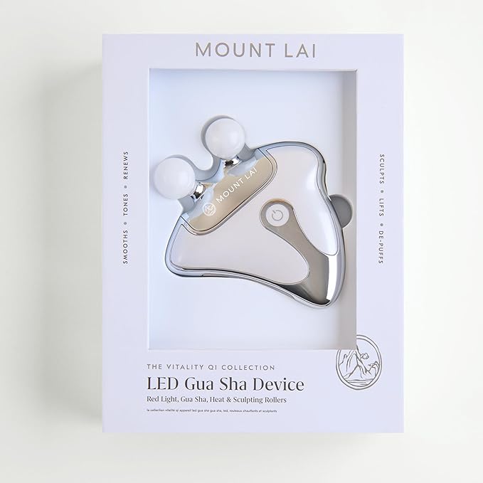 Mount Lai Vitality Qi LED Gua Sha Device, LED Light Therapy for Face, Gua Sha Facial Tools for Firming, Lifting, Sculpting, Anti-Aging, Tension-Melting, Face Lift Device Heat Therapy and Rejuvenation