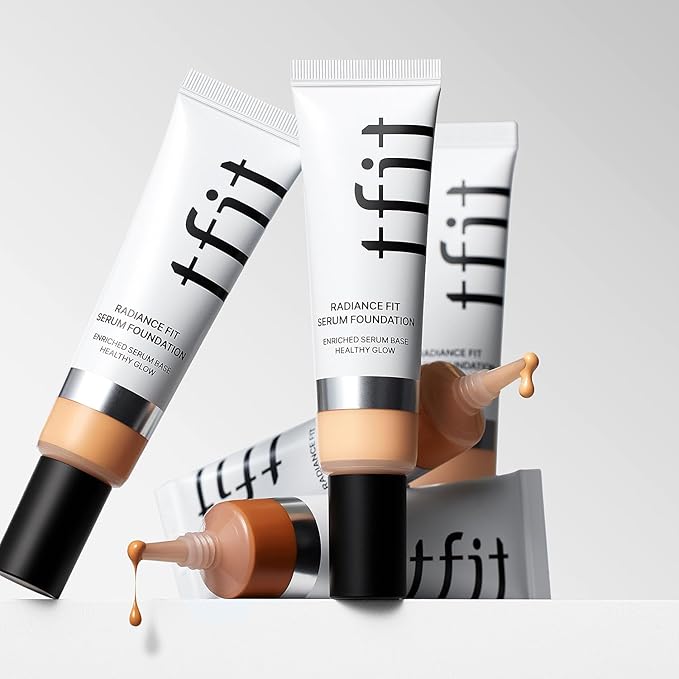 TFIT Radiance Fit Serum Foundation - Flawless Coverage, Dewy finish, Long-lasting Waterproof and sweatproof,Lightweight,Creamy Natural,1.05 Oz. (N11 Auburn, 1.05 Oz.)