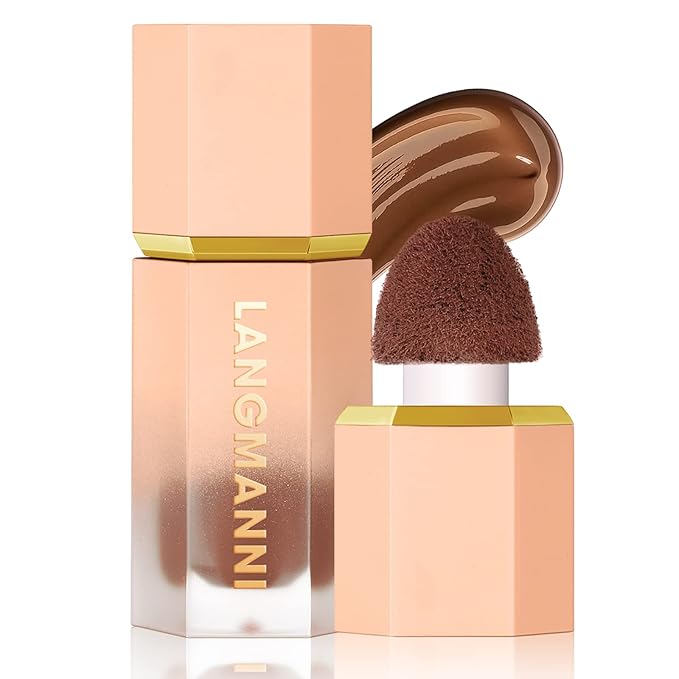 URQT Highly Pigmented Liquid Contour - Built-in Sponge Tip Sculpted Complexion Wand Contour Long Lasting Natural Weightless Buildable Highlighters Contour Contouring Bronzer (#103 CAMEL SUEDE)