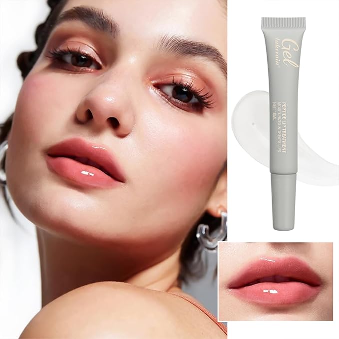 Lip Glowy Balm,Hydrating Moisturizing Lip Balm for Dry Cracked Lips,Sheer Tint Color,Shiny Glossy,Long Lasting Lip Moisturizer Nourishing Lip Care Lip Repair Gel Peptide Lip Treatment ChapStick-04#