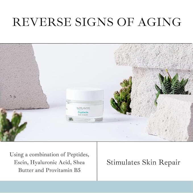 PeptiScin - Peptide Eye Cream with Hyaluronic Acid and Escin | Rich Moisturizing Dark Circle Eye Cream | Brightens and Tones - 1.35 Ounce