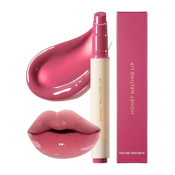 Nature Republic HONEY MELTING LIP (08 DARK CHERRY CHOUX) SOFT LIP STICK, Hydrating Gloss, Moisturizing balms, Sheer tint, Shine & Nude, Glowy Finish, korean make up
