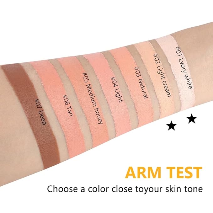 Kaely 2Pcs Pot Concealer Full Coverage Set,under Eye Brightener Concealer for Conceals Dark Circles,Waterproof Foundation Face Makeup Brush Kit,Color Correcting Concealer,01+02