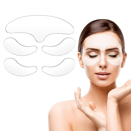 Reusable Anti-Wrinkle Patches Set, Reusable Silicone Patches Set, Forehead, Undereye and Smile Lines Repair