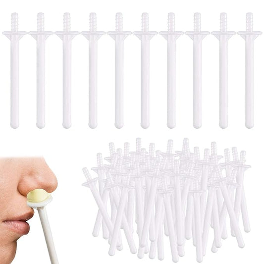 60 Pieces Plastic Wax Applicator Wands with Disposable Spatulas for Nose Hair Removal and Nostril Cleaning