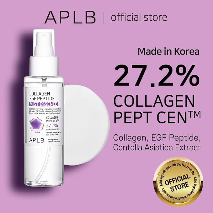 APLB Collagen EGF Peptide Mist Essence | COLLAGEN PEPT CEN™ 27.2% 3.55 FL.OZ/Korean Skincare, Elasticity care, Replenishing moisture, Revitalize for gentle and improve skin texture