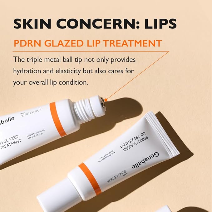 PDRN Glazed Lip Treatment – Hydrating & Plumping Lip Balm with PDRN & Peptides for Soft, Glossy Lips – Intensive Lip Repair & Moisture Lock- 0.33 fl oz