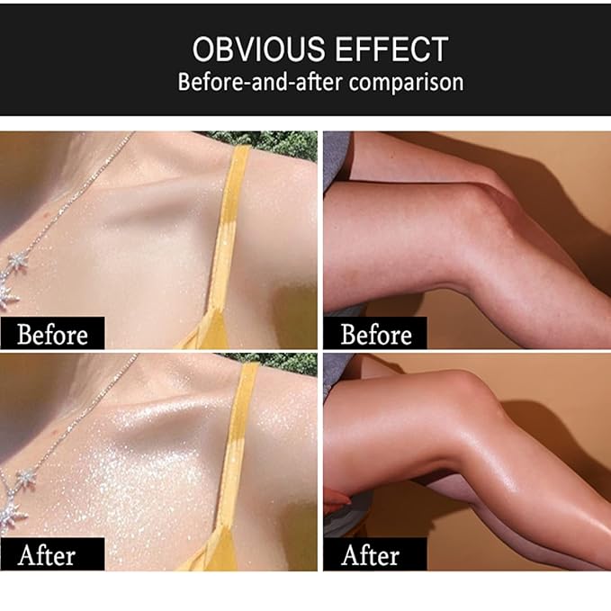 Shimmer Body Luminizer 5 Color Waterproof Smooth Face Body Glow Illuminator Non-sticky Liquid Body Highlight Illuminator for Face & Body & Leg (80 ML, 03 Bronze Gold)