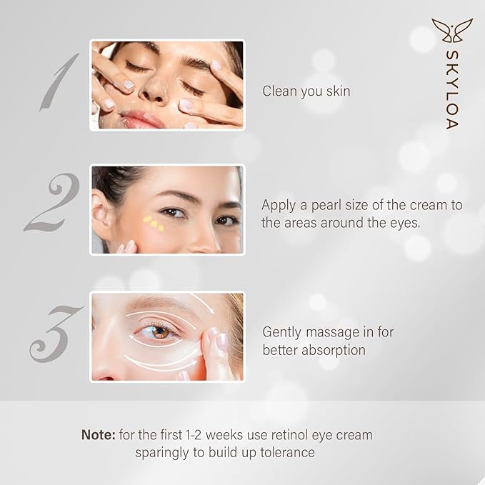 Retinol Eye Cream Anti Aging: Under Eye Cream for Dark Circles and Puffiness Bags - Retinol Eye Serum - Under Eye Serum with Caffeine and Hyaluronic Acid - Visibly Reduces Wrinkles Fine Lines(20ML)