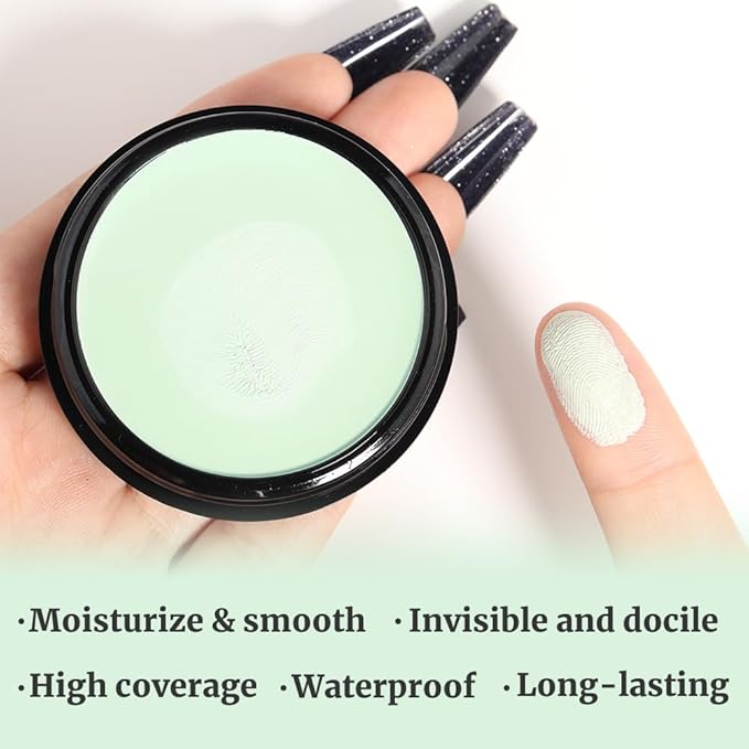 Kaely Color Correcting Concealer,Cream Pot Concealer Full Coverage,under Eye Concealer Palette for Conceals Dark Circles,Waterproof Foundation Face Makeup,08 Green