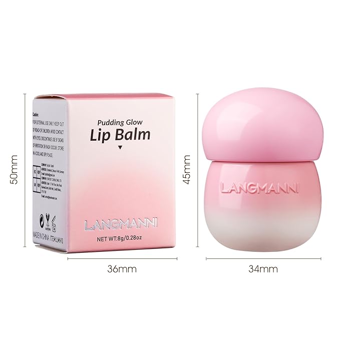 Glow Lip Balm Lipstick Long-Lasting Plumps Moisturizing Lip Gloss Lip Oil Mushroom Jar,Day & Night Lip Repair Hydrating Lip Mask Nourish & Hydrate Not Sticky Tinted Lip Balm (1# PINK)