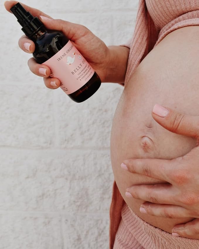 Belly Bundle by Irene Organics - Organic Belly Butter and Oil for Pregnancy Stretch Mark Prevention and Treatment - Award Winning Skincare For Pregnancy and Postpartum - Mother's Day Gift Set (Large)