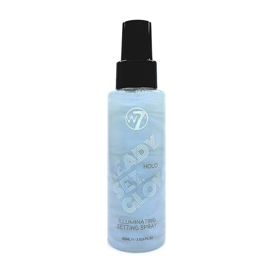W7 Ready Set Glow Makeup Setting Spray - Shimmer Finish - Long-Lasting, Ultra-Fine Formula (Holo)