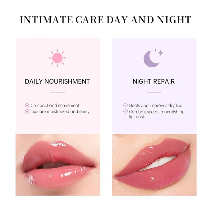 Moisturizing Lip Balm Butter for Dry Cracked Lips,Day/Night Hydrating Lip Mask, Ultra-Nourishing Lip Care Moisturizer for Soft, Smooth and Supple Lips (Poppy)