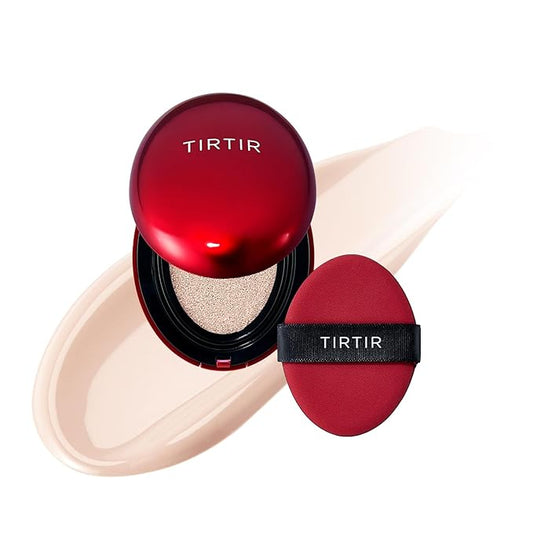 [*Mini Size*] TIRTIR Mask Fit Red Cushion Foundation | Full coverage, Weightless, Skin fit, Satin Glow Finish, Korean Makeup BB Foundation, beauty, Tattoo cover up, Buildable (#13C Fair, 0.15 Fl Oz)