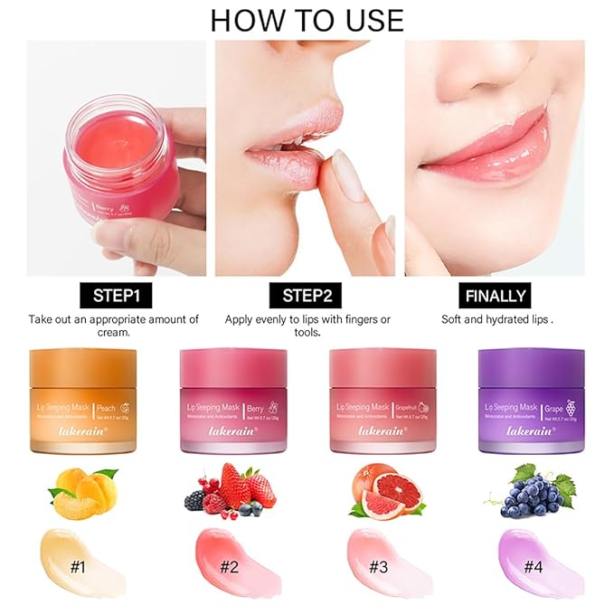 Sleeping Lip Mask, Long-Lasting Nourish & Hydrate Lip Mask, Lip Balm, Lip Oil, Lip Skin Care, Hydrating, Moisturizing Lip Lines Night Sleep Care Lip Anti-chapped Lip Cream (04# Grape)
