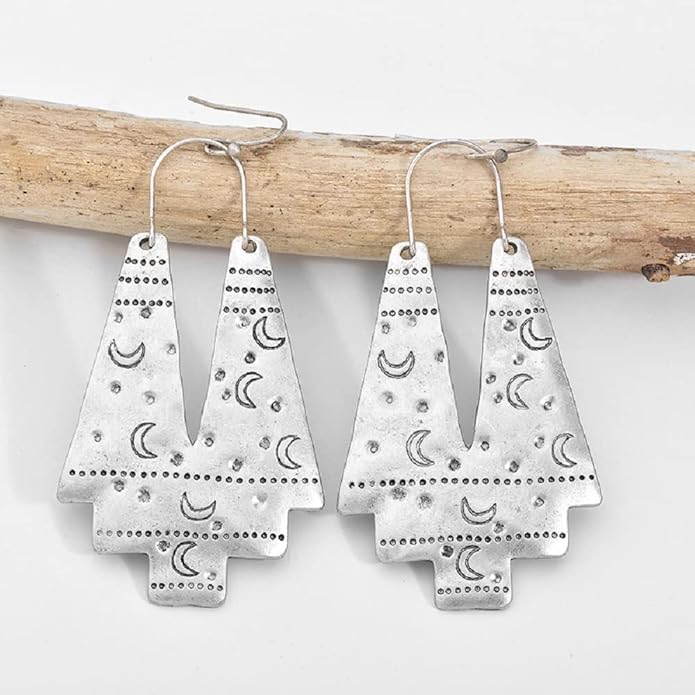 Zealmer Gold Geometric Earrings Statement Vintage Boho Ethnic Earrings Hollow Out Fan Shape Dangle Drop Earrings for Women Birthday Christmas Valentines Day Gift