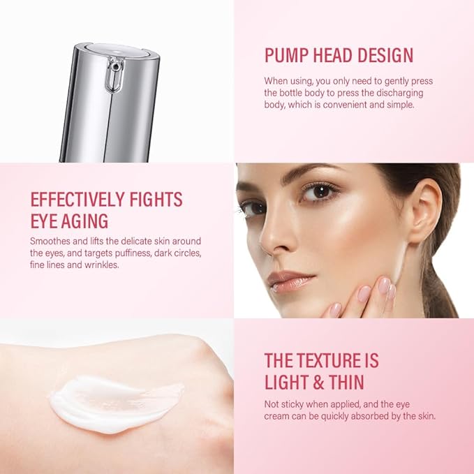 Retinol Eye Retinol Eye Cream for Dark Circles and Puffiness,Anti Aging Eye Cream with Collagen and Hyaluronic Acid,Smoothes Fine Lines,Firms and Lifts Eye Skin,Deeply Moisturizing