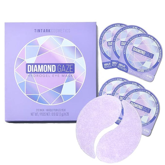 DIAMOND GAZE Under Eye Patches 28 Pairs, Rejuvenate Eye Area, Soothing Hydrate Brighten Skin, Plumps Fine Lines, Hydrogel Eye Mask with Retinol, Niacinamide and Polyglutamic Acid, Eye Gel Pads