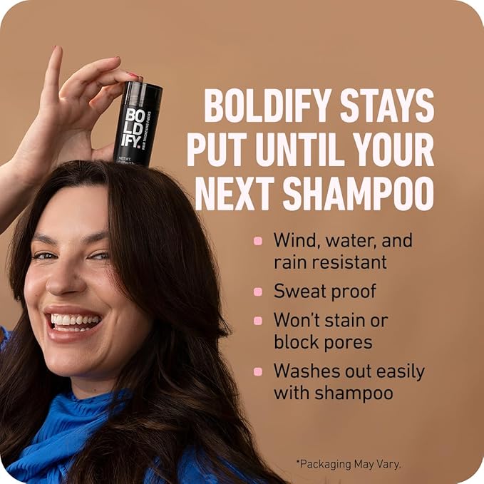 BOLDIFY Hair Fibers (28g) - Fill In Thinning and Fine Hair for an Instantly Fuller, Thicker Look - 14 Shades for Women & Men - Medium Brown