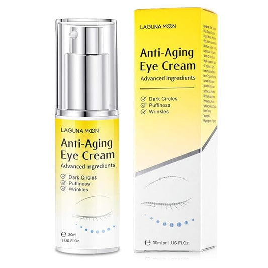 Lagunamoon Advanced Repair Eye Cream - Anti-Aging, Natural, Under Eye Cream - Hyaluronic Acid for Dark Circles, Puffiness, Fine Lines, Wrinkles - for All Skin Types (30mL / 1 Fl Oz)
