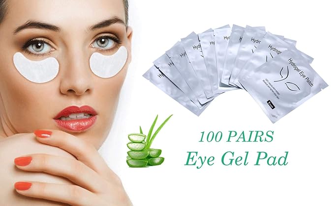 100 Pairs Set,Under Eye Pads,Comfy and Cool Under Eye Patches Gel Pad for Eyelash Extensions Eye Mask Beauty Tool