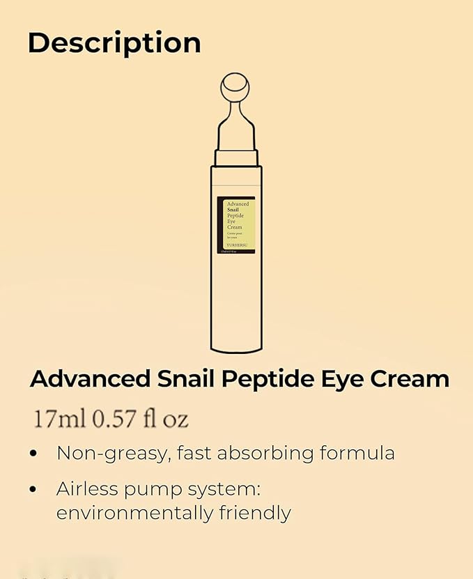 Moisturizing and hydrating snail peptide eye cream can tighten the eye, improve the dark circles around the eyes, and weaken the fine lines of the eye essence