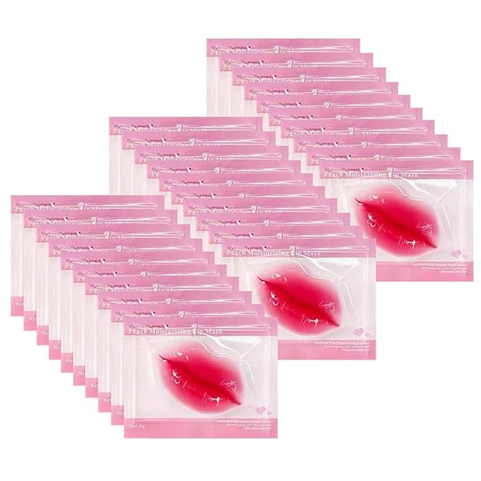30 Pieces Gel Lip Mask Collagen Crystal Pink Lip Masks, Moisture Lip Care Mask For Anti-Ageing & Anti Chapped, Anti-Wrinkle, Firms Hydrates Lips Fade Lip Color, Make Your Lip Sexy & Plump Your Lips