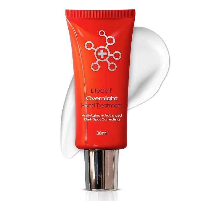 LifeCell Retinol + Vitamin C Overnight Hand Treatment – Anti-Aging Hand Cream for Dark Spots, Wrinkles & Dry Skin – Moisturizing Night Repair with Argan Oil – 1.7oz
