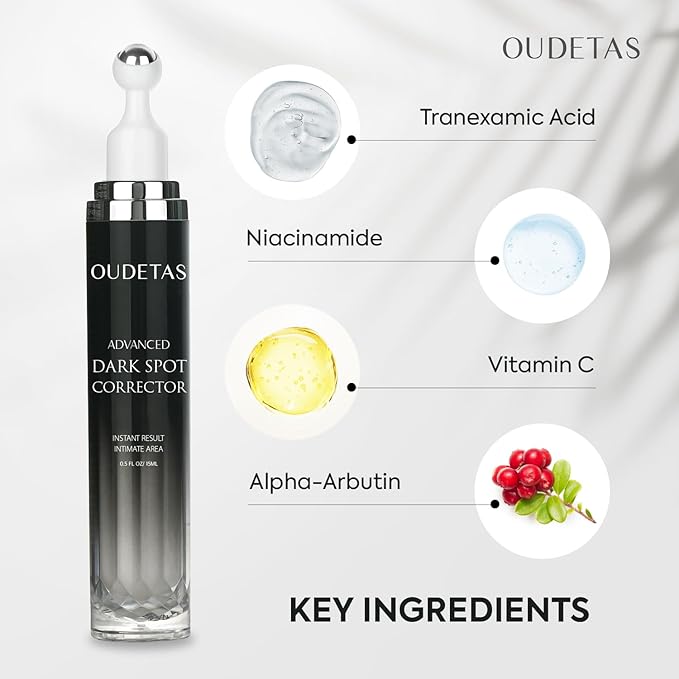 Dark Spot Remover for Face: Remove Sun & Age Spot Corrector – Melasma & Hyperpigmentation Brightening Serum for Body(Hand Leg Arm) – Brown Skin and Freckles Removal Treatment with Roller 15ml