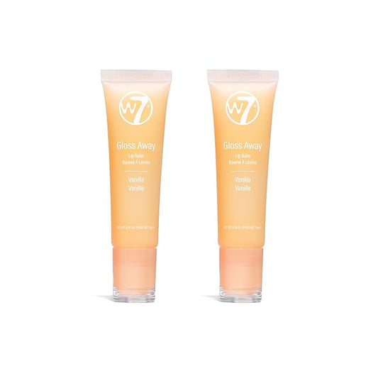 W7 Gloss Away Lip Balm - 2 Piece Set - Nourishing Lip Balm Formula With Shea Butter - Vanilla