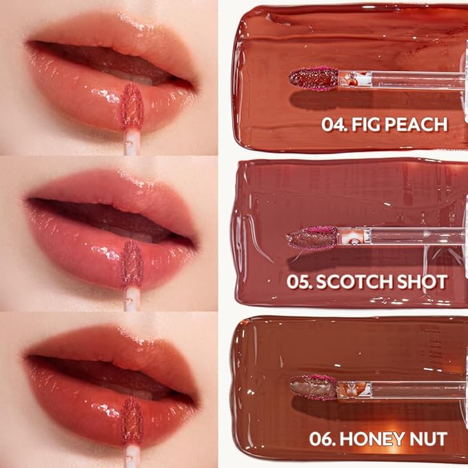 TIRTIR Waterism Tinted Lip Gloss #05 Scotch Shot, 0.14 Fl Oz – Kiss Ready Lipgloss, 12H Long Lasting Non Sticky Natural Tinted Glow Korean Multiuse Cheek and Lip Tint for Women gift